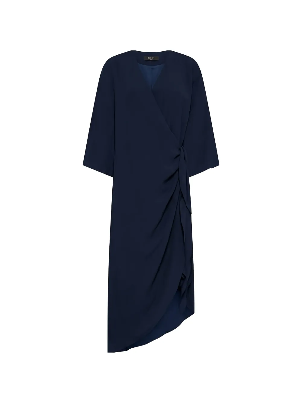 Seventy ruffled wrap midi dress - Blu