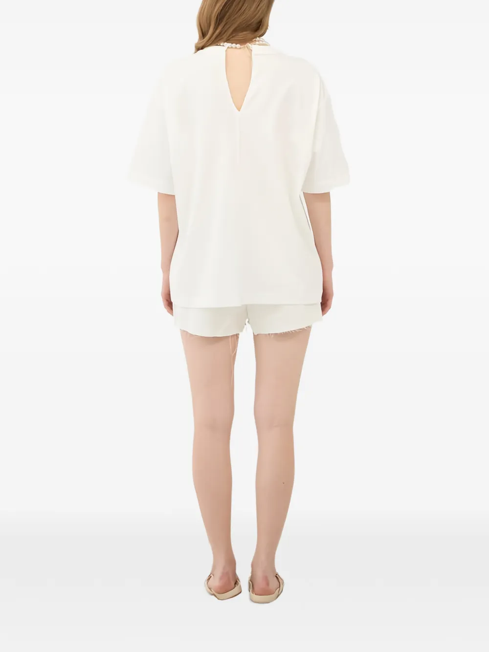  Eleh Cutout Back T-shirt - White 