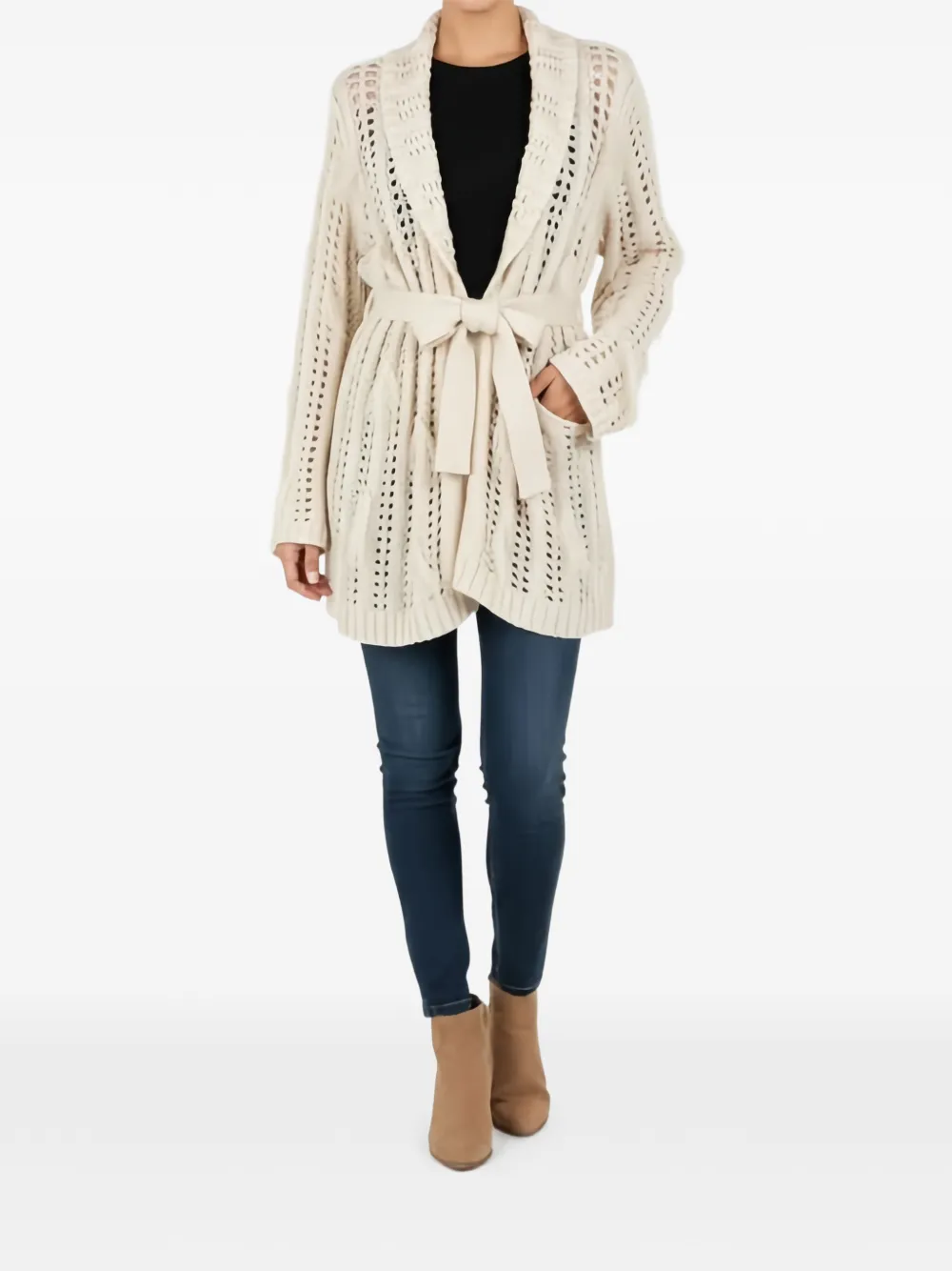  Twinset Belted Cardigan - Neutrals 