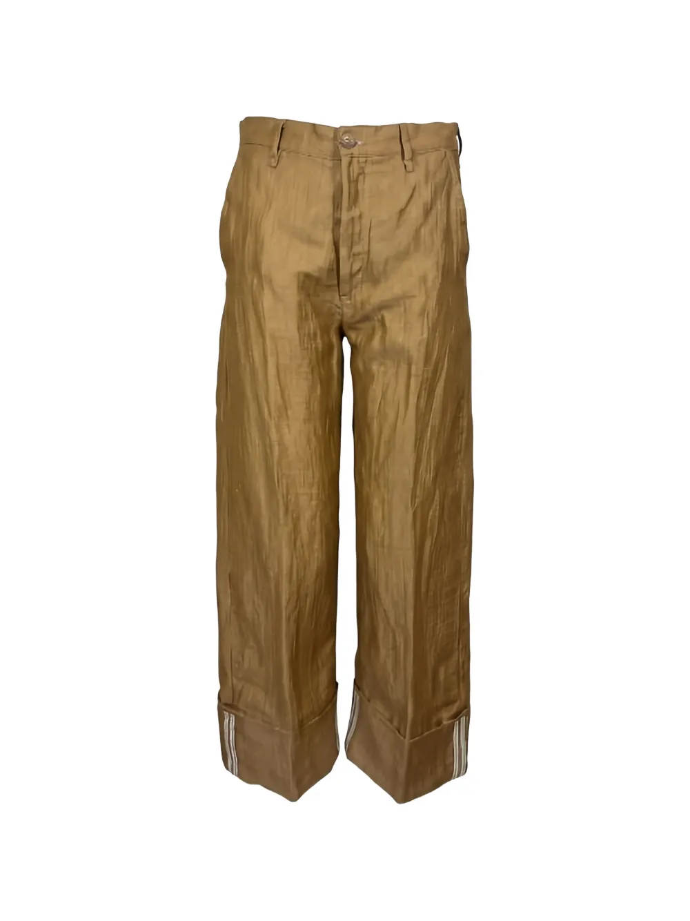 Seventy turn-up wide-leg trousers - Marrone