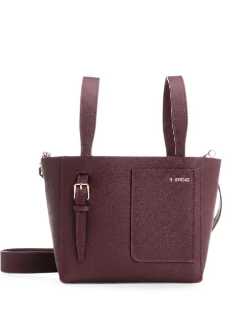 Valextra small buckle-detail pebbled bucket bag