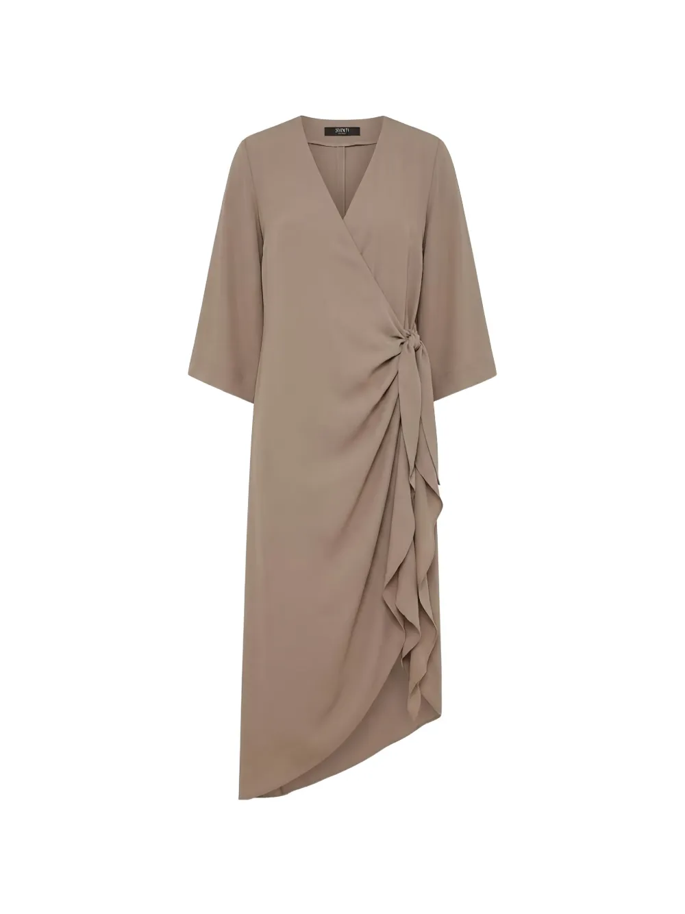Seventy Midi ruffled wrap-style dress - Marrone