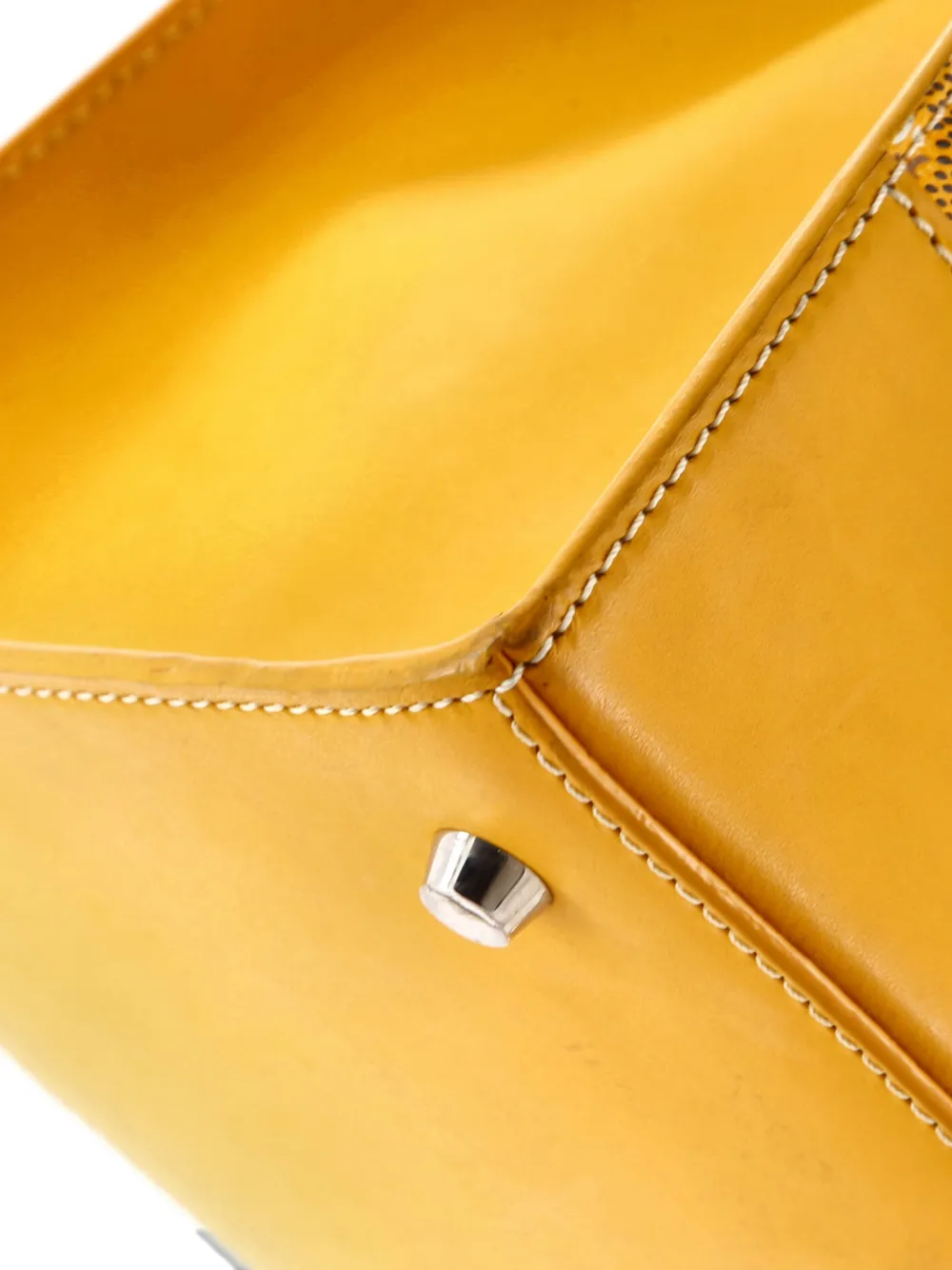 Pre-owned Goyard Saigon Top Handle Bag Coated Canvas With Leather Mm Satchel In Yellow