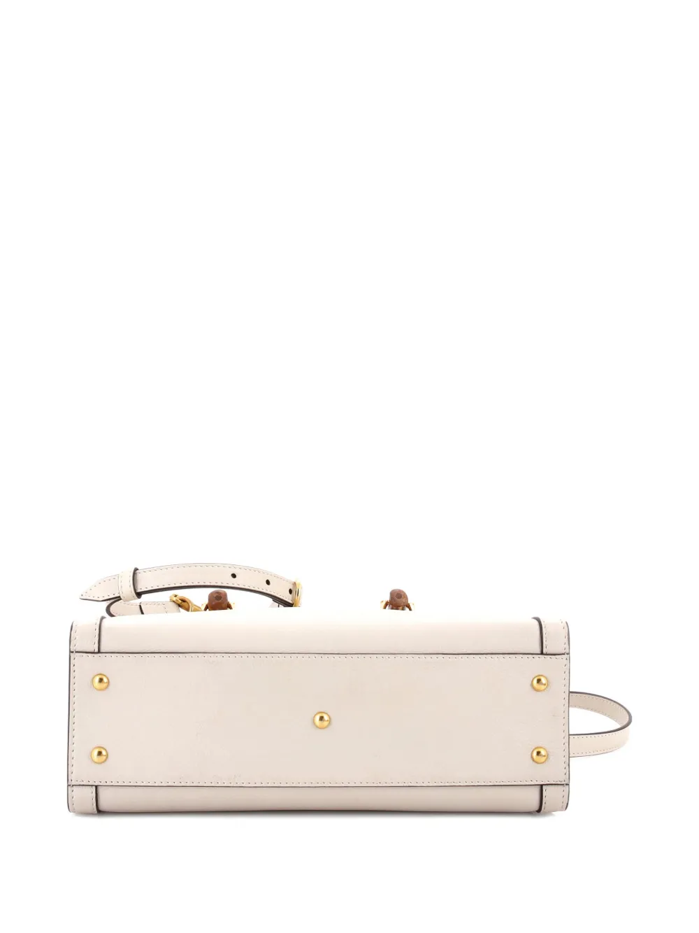 Pre-owned Gucci Diana Nm Bamboo Handle Leather Small Tote Bag In Neutral
