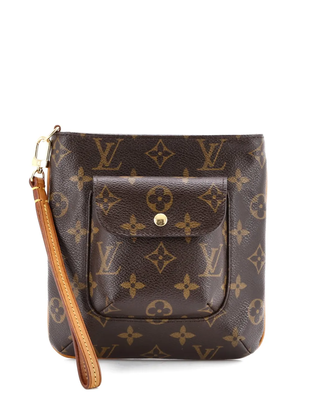 Pre-owned Louis Vuitton Partition Wristlet Monogram Canvas Clutch Bag In Brown