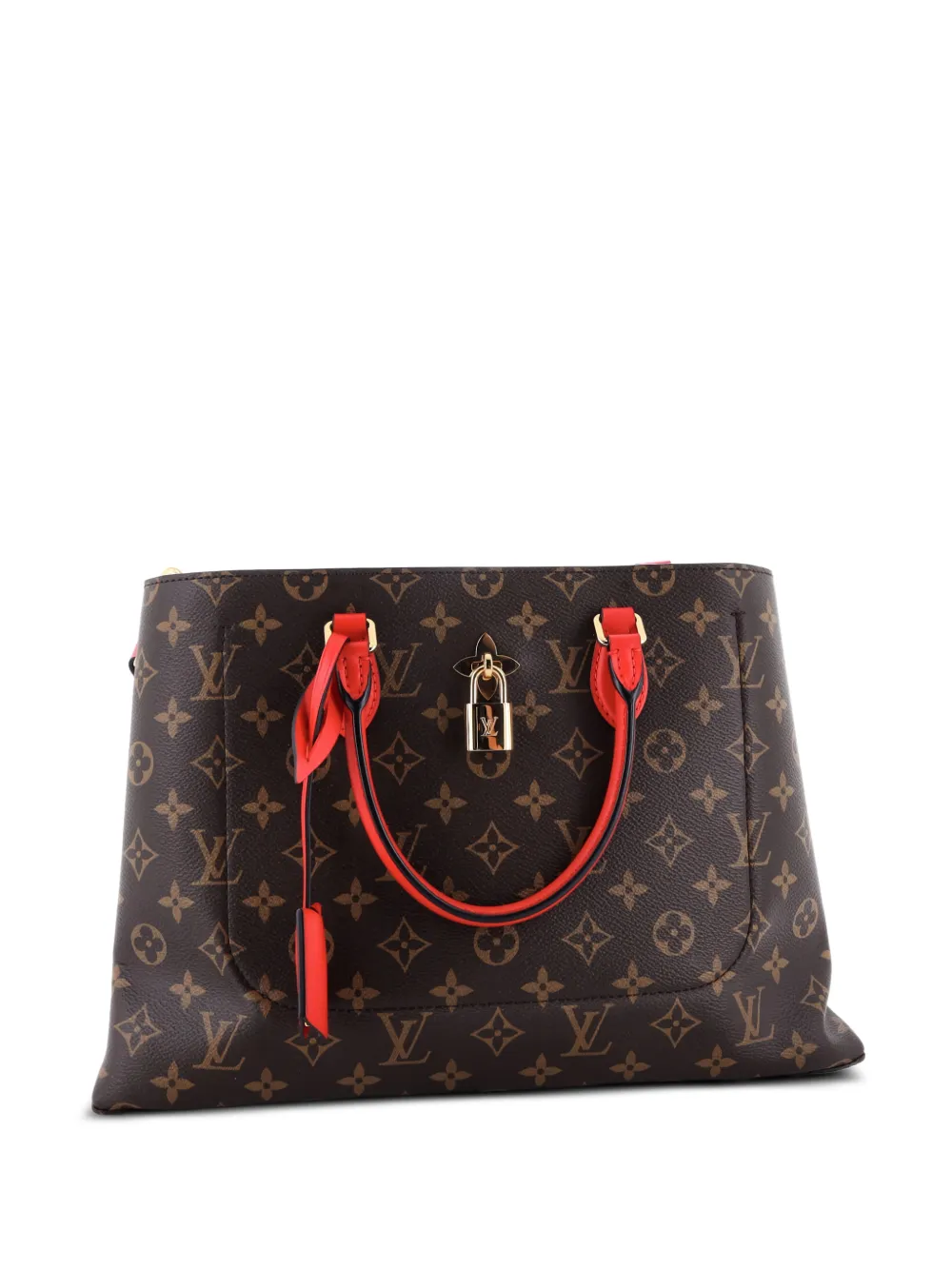 Louis Vuitton Pre-Owned Flower Monogram Canvas with Leather tote bag - Marrone