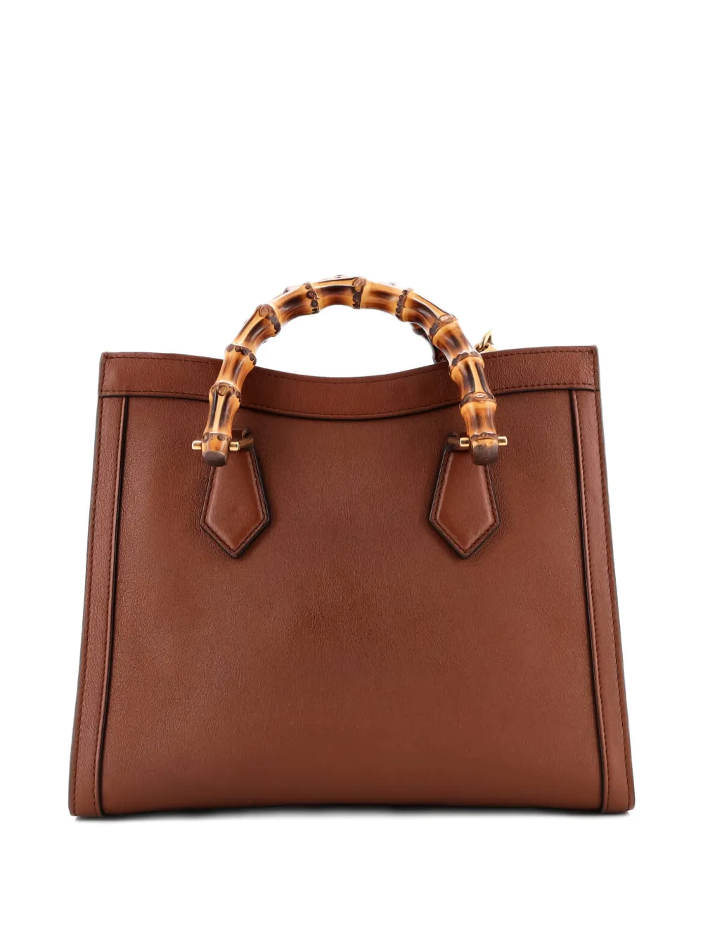 Pre-owned Gucci Diana Nm Bamboo Handle Leather Small Tote Bag In Brown