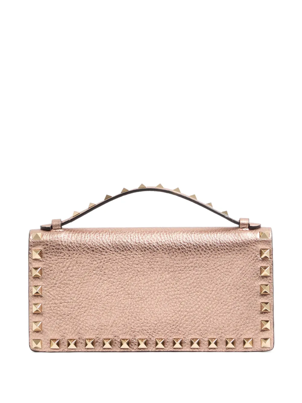 Valentino Garavani Rockstud gelamineerde schoudertas van bewerkt kalfsleer Roze