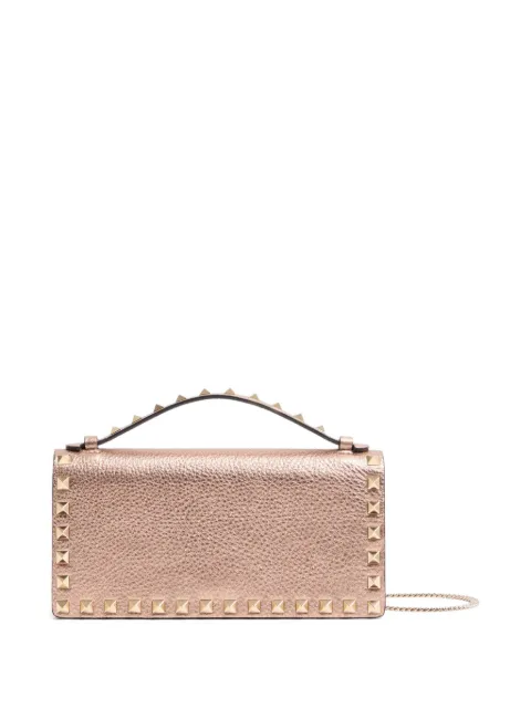 Valentino Garavani small rockstud laminated grainy calfskin tote bag