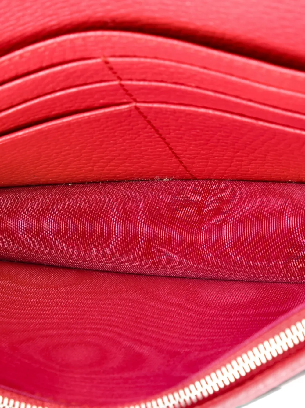 Pre-owned Gucci Petite Gg Marmont Chain Wallet Leather Mini Crossbody Bag In Pink