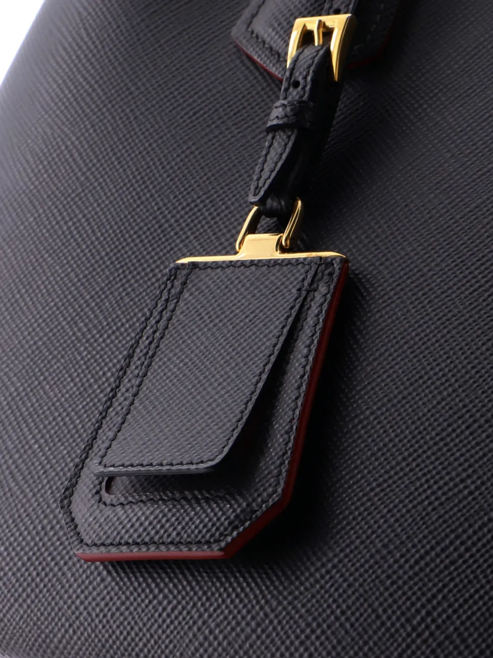 PRADA Pre-owned Cuir Double Saffiano Leather Medium Tote Bag In Black