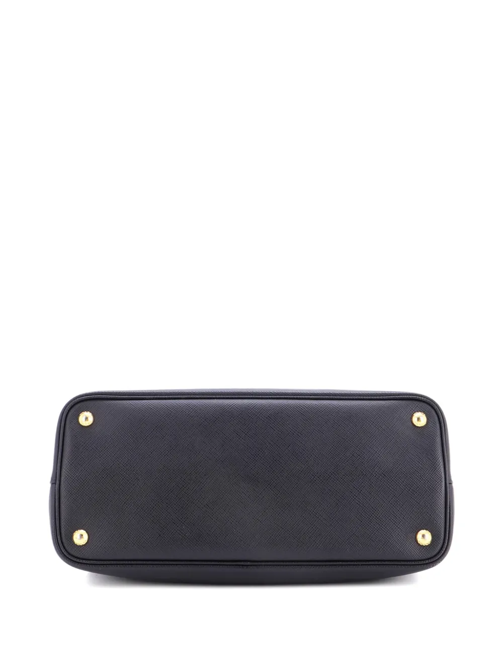 Pre-owned Prada Cuir Double Saffiano Leather Medium Tote Bag In Black