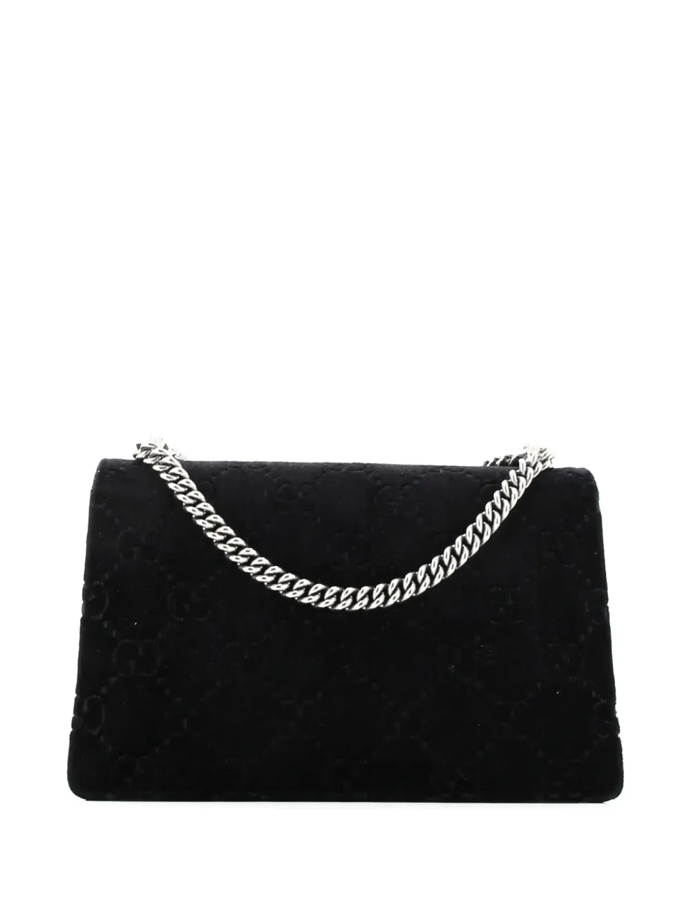 Pre-owned Gucci Dionysus Bag Gg Velvet Small Shoulder Bag In Black