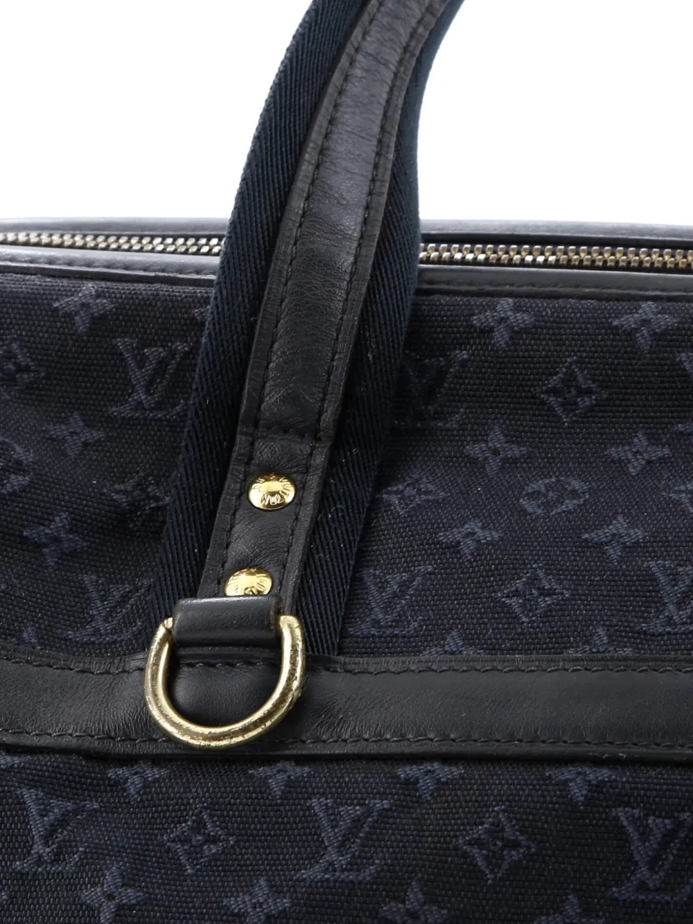 Pre-owned Louis Vuitton Josephine Handbag Mini Lin Gm Satchel In Blue
