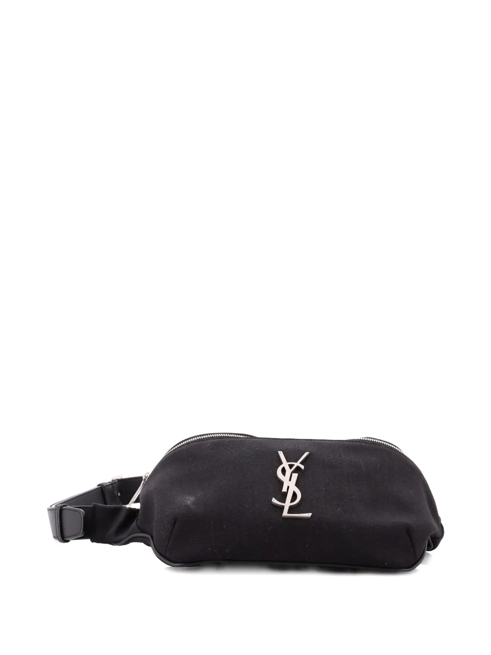 Pre-owned Saint Laurent Classic Monogram Canvas Belt Bag In Black