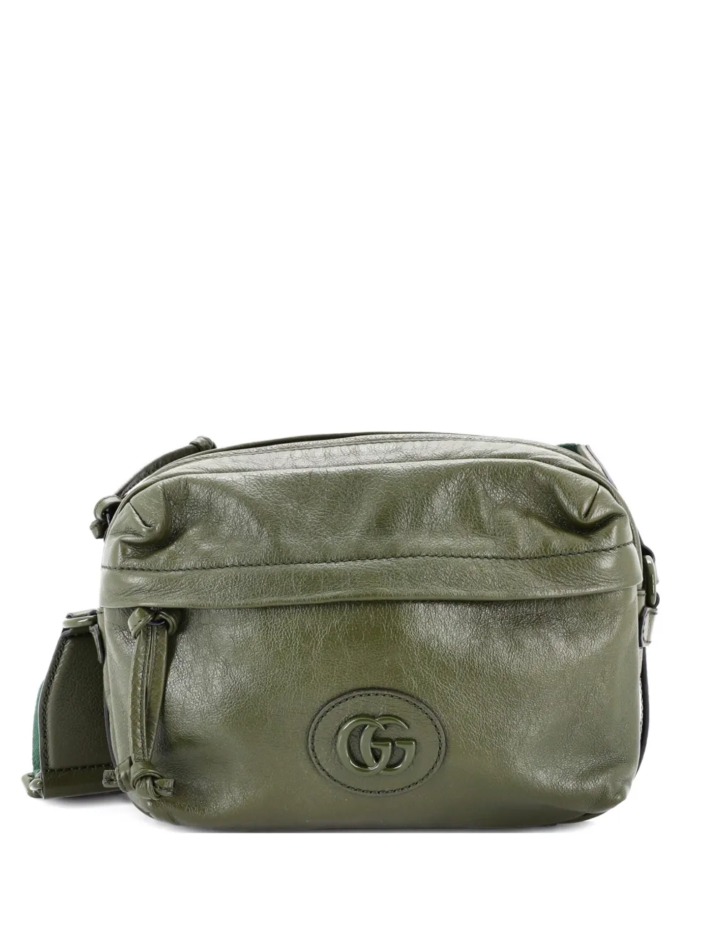Gucci Pre-Owned Tonal Double G Shoulder Bag Leather crossbody bag - Verde