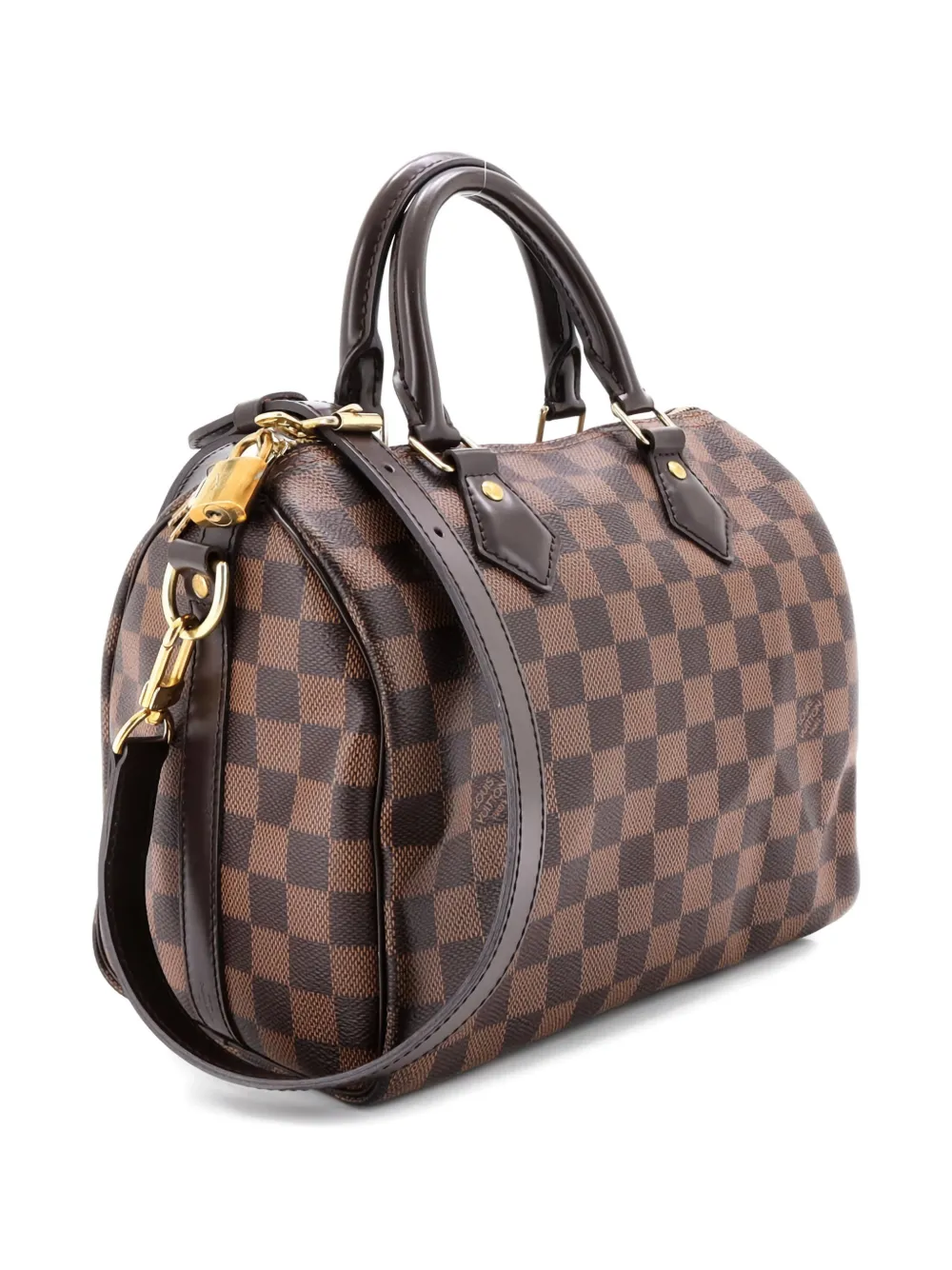Pre-owned Louis Vuitton Speedy Bandouliere Bag Damier 25 Satchel In Brown