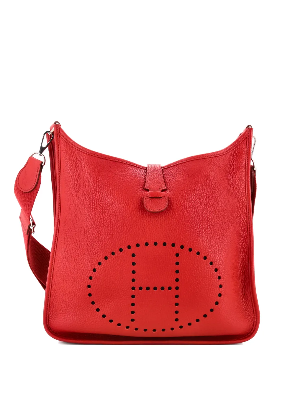 Pre-owned Hermes Evelyne Bag Gen Iii Clemence Gm Crossbody Bag In Red