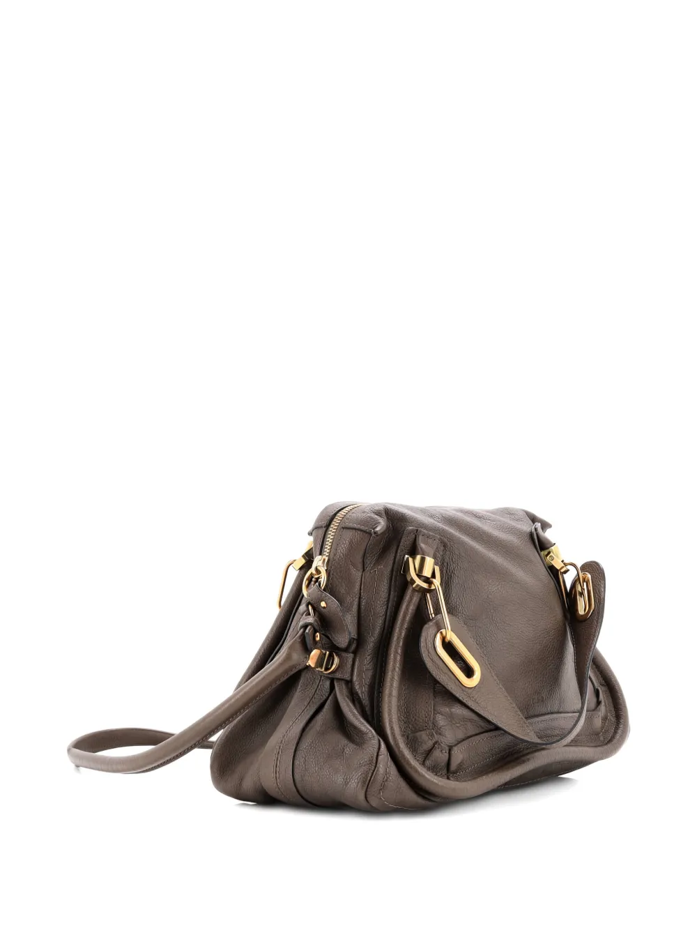 Pre-owned Chloé Paraty Top Handle Bag Leather Medium Satchel In Brown