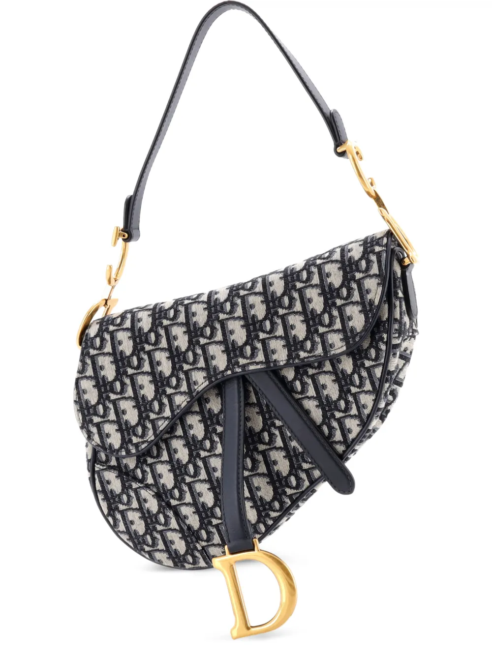 Christian Dior Pre-Owned Saddle Handbag Oblique Canvas Medium shoulder bag - Blu