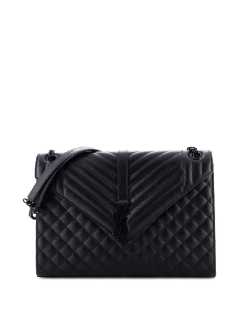 Saint Laurent Pre-Owned Classic Monogram Envelope Satchel Mixed Matelasse Leather Large shoulder bag