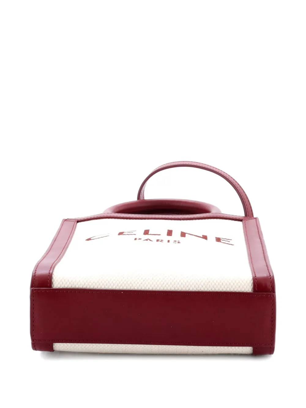 Vertical Cabas Canvas With Leather Mini Tote Bag