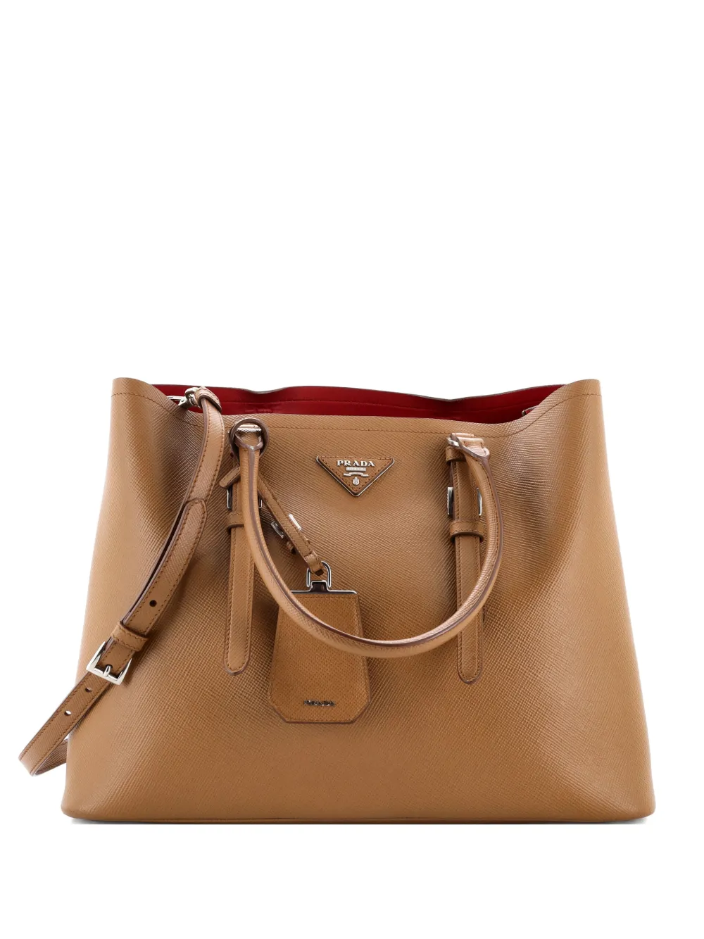 Prada Pre-Owned Cuir Double Saffiano Leather Large tote bag - Marrone