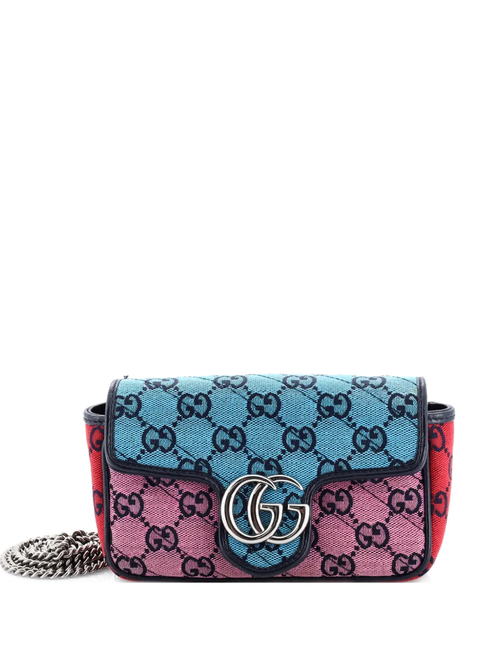 Gucci Pre-Owned GG Marmont Flap Bag Diagonal Quilted GG Canvas Super Mini crossbody bag - Multicolore