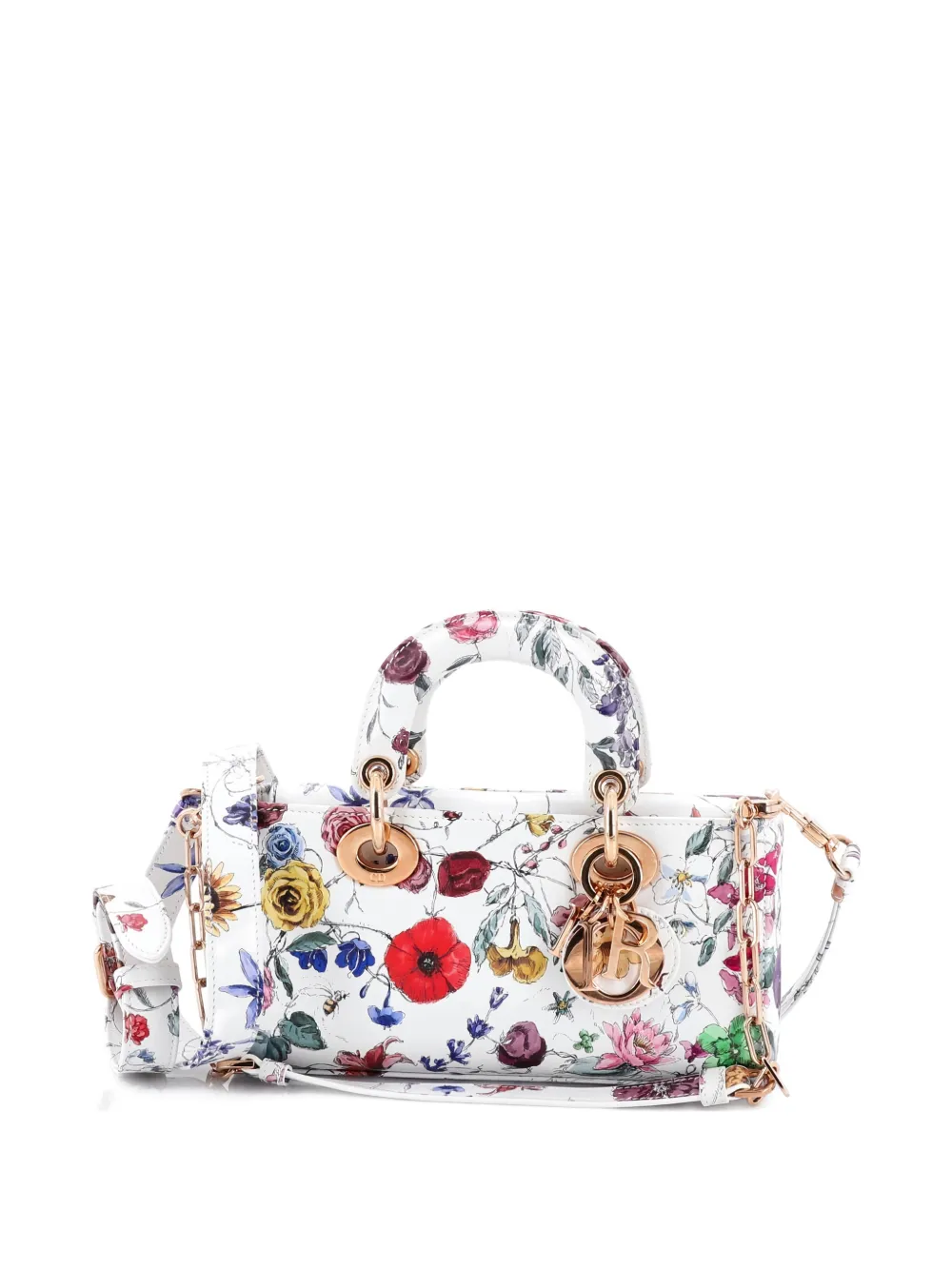 Pre-owned Dior Lady D-joy Bag Printed Leather Small Satchel