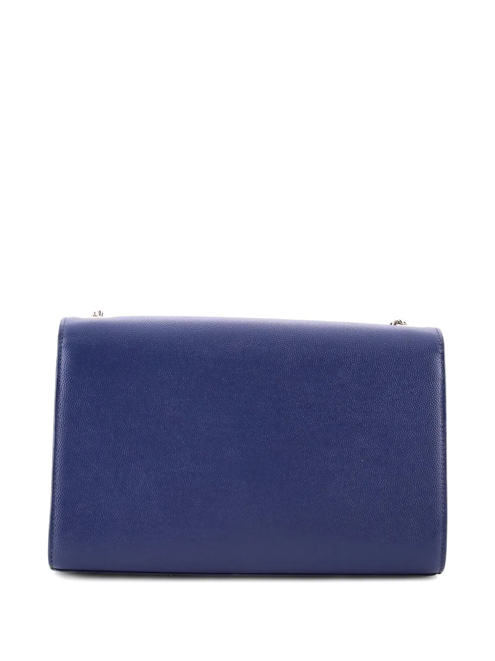 Pre-owned Saint Laurent Classic Monogram Grainy Leather Medium Crossbody Bag In Blue