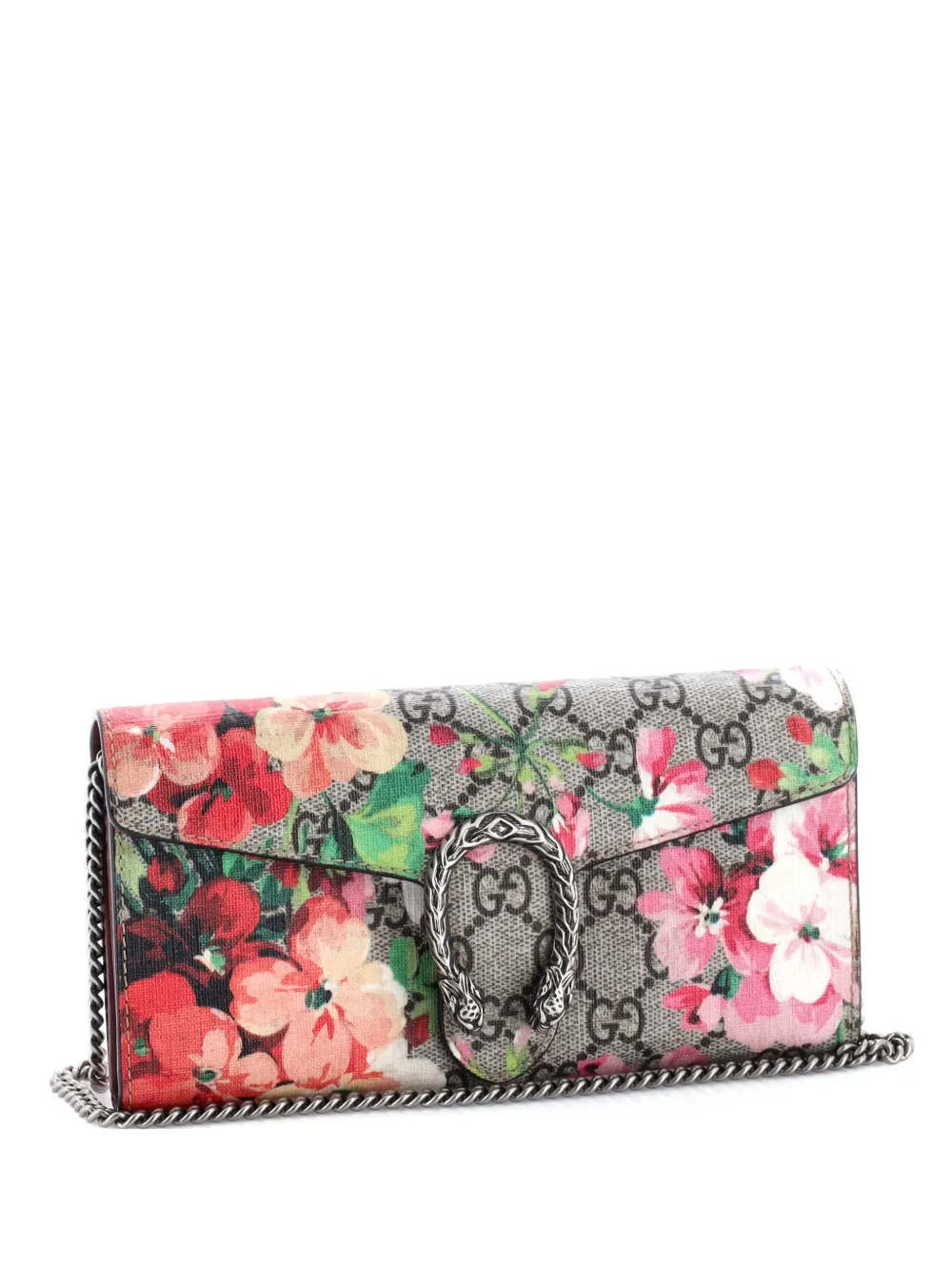 Gucci Pre-Owned Dionysus Chain Wallet Blooms Print GG Coated Canvas Long clutch bag - Marrone
