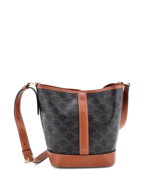 Celine Pre-Owned Triomphe Coated Canvas Small bucket bag