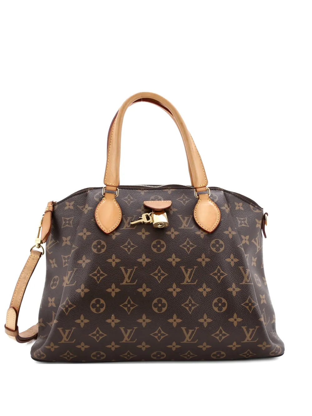 Pre-owned Louis Vuitton Rivoli Handbag Monogram Canvas Mm Satchel In Brown