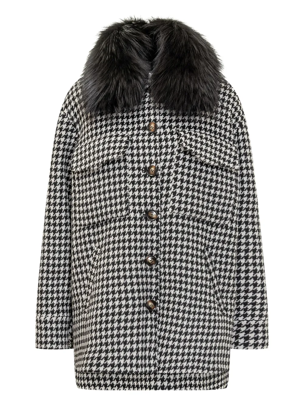 Ava Adore fur-collar coat - White