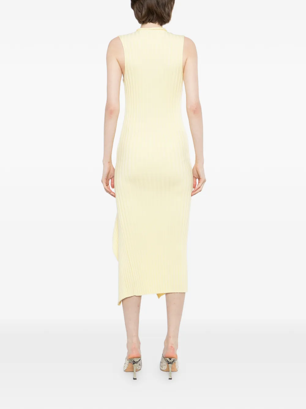 Stella McCartney Mouwloze midi-jurk Geel