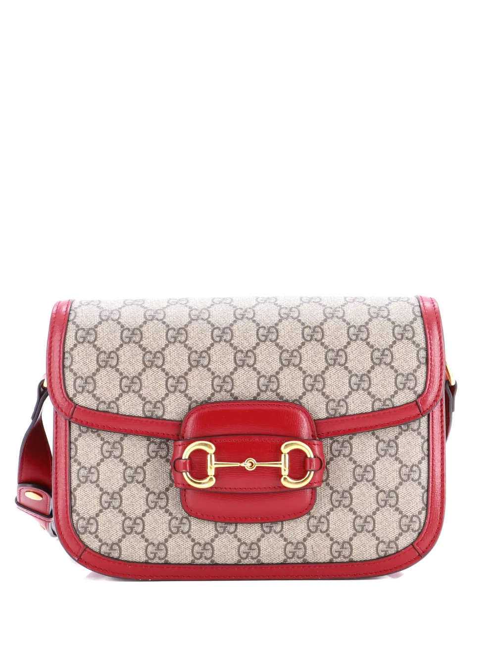 Gucci Pre-Owned Horsebit 1955 Shoulder Bag GG Coated Canvas with Leather Small crossbody bag - Toni neutri