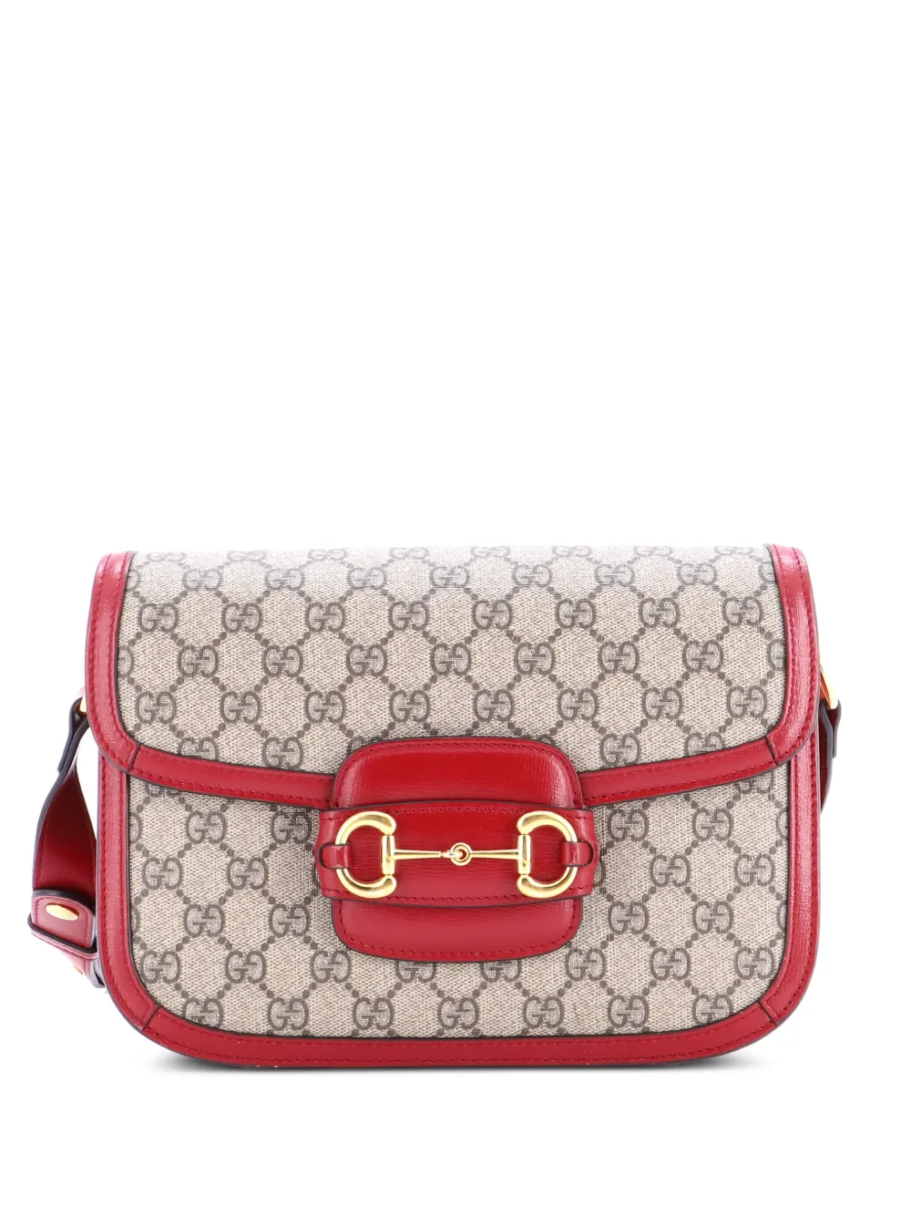 Gucci Pre-Owned Horsebit 1955 Shoulder Bag GG Coated Canvas with Leather Small crossbody bag - Toni neutri