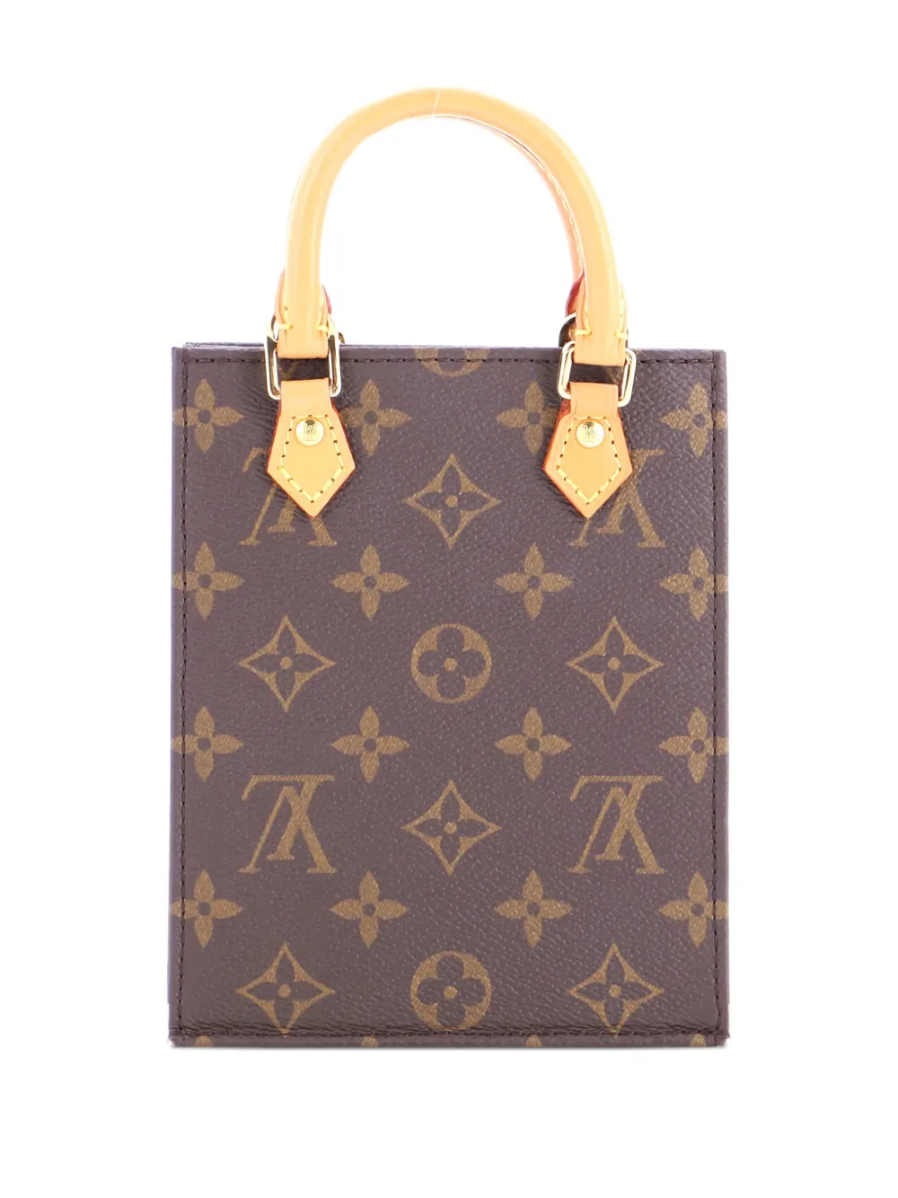 Pre-owned Louis Vuitton Petit Sac Plat Bag Monogram Canvas Crossbody Bag In Brown