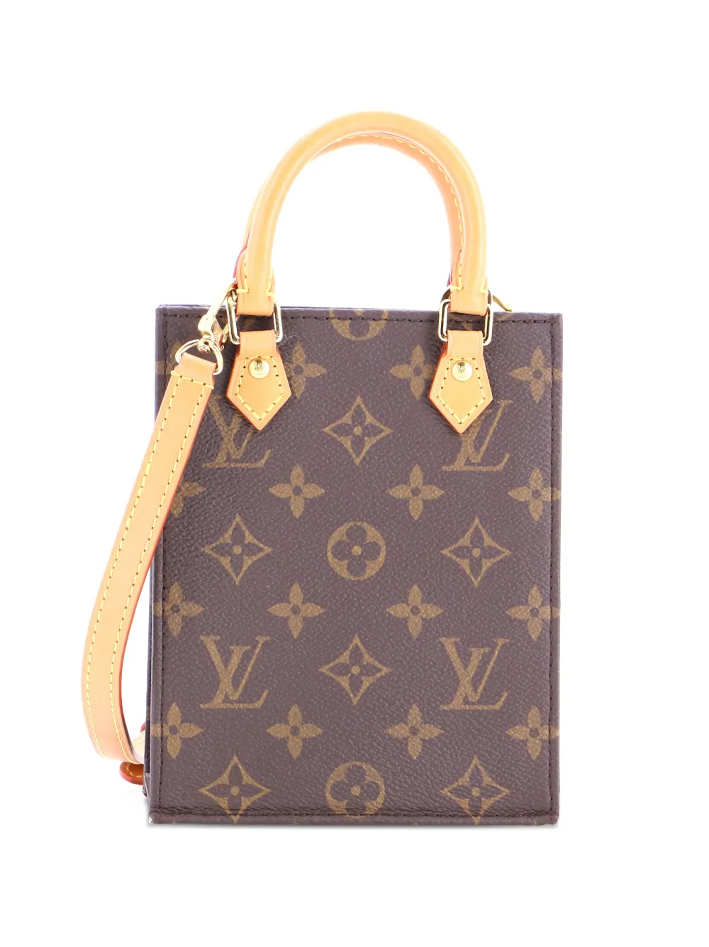 Louis Vuitton Pre-Owned Petit Sac Plat Bag Monogram Canvas crossbody bag - Marrone