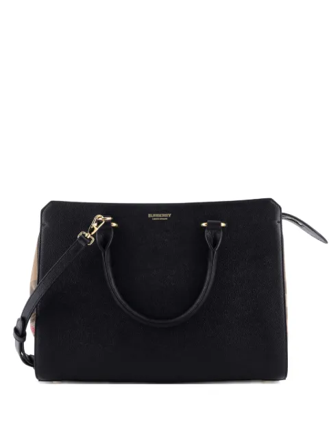 Burberry Pre-Owned tote Banwell pequeña de piel y lona House Check