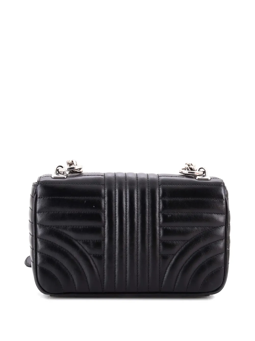 Pre-owned Prada Chain Flap Shoulder Bag Diagramme Quilted Leather Medium Crossbody Bag In Black