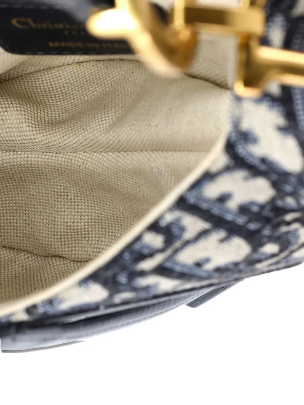 Pre-owned Dior Saddle Handbag Oblique Canvas Mini Shoulder Bag In Blue