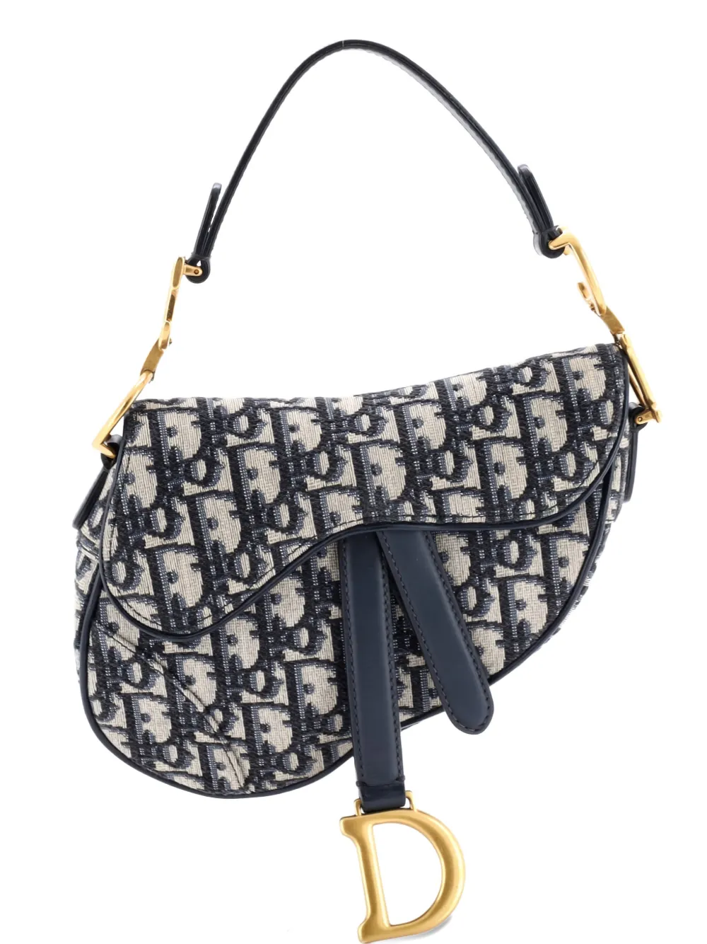 Christian Dior Pre-Owned Saddle Handbag Oblique Canvas Mini shoulder bag - Blu