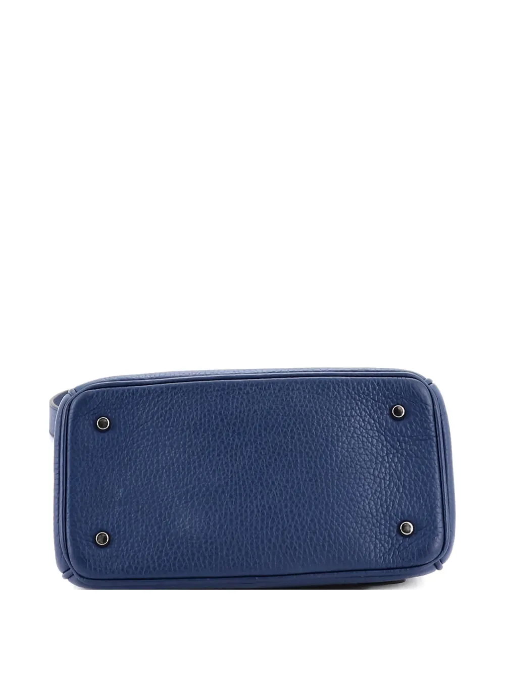 DIOR Pre-owned Be Bag Pebbled Leather Mini Satchel In Blue