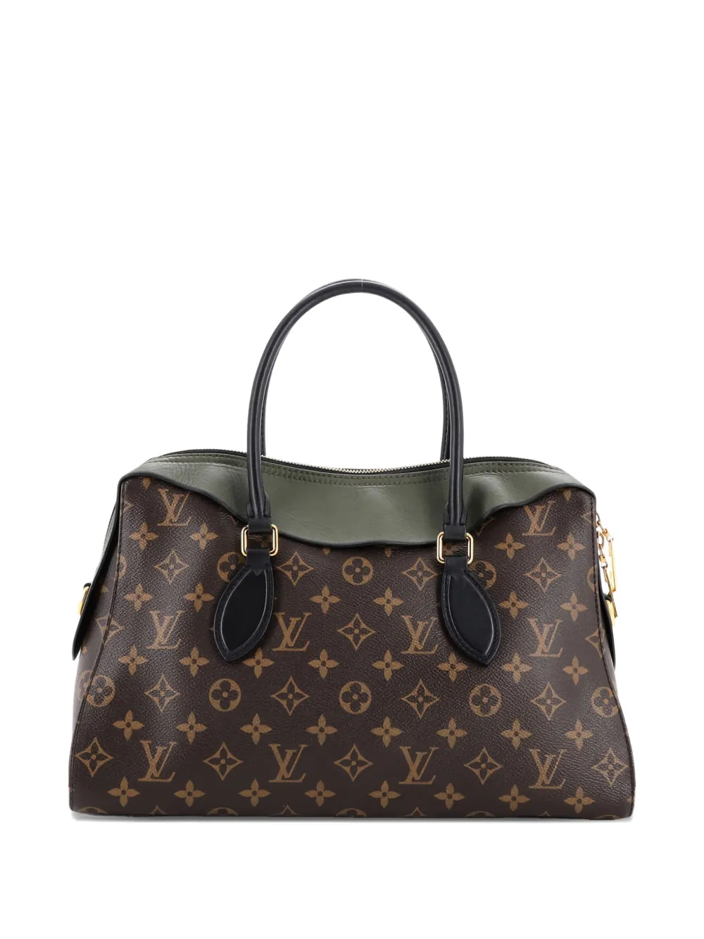 Pre-owned Louis Vuitton Tuileries Handbag Monogram Canvas With Leather Satchel In Brown