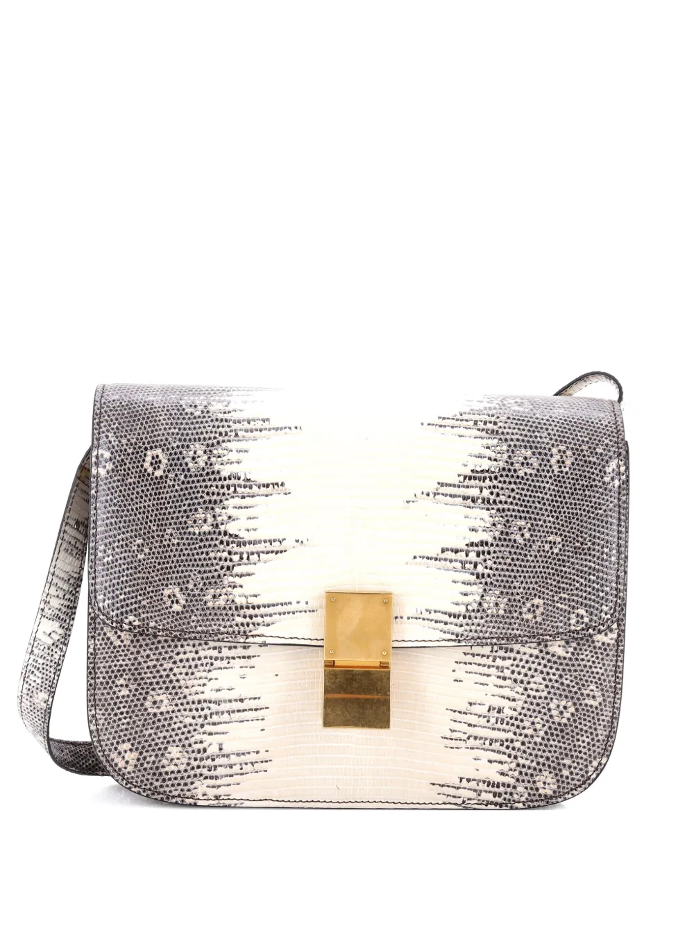 Celine Pre-Owned Classic Box Bag Lizard Medium shoulder bag - Grigio