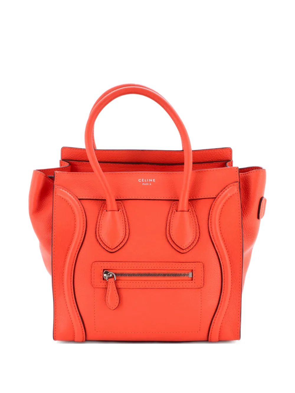 Celine Pre-Owned Luggage Bag Grainy Leather Micro tote bag - Arancione