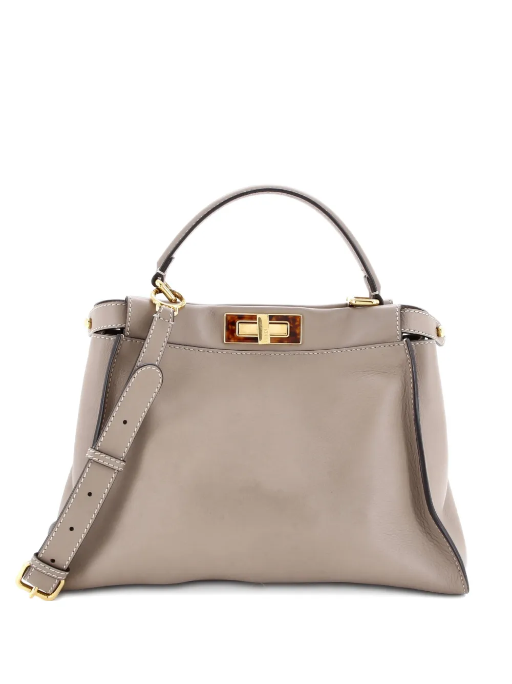 Fendi Pre-Owned Peekaboo Bag Leather with Plexiglass Detail Regular satchel - Grau