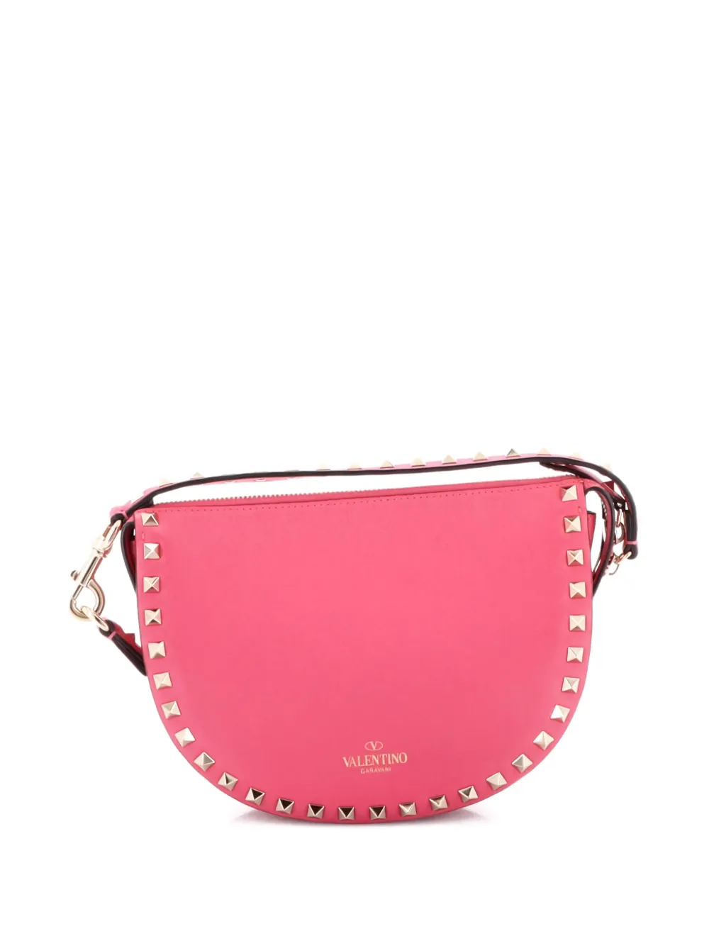 Valentino Garavani Pre-Owned Rockstud Zip Leather Small shoulder bag - Rosa