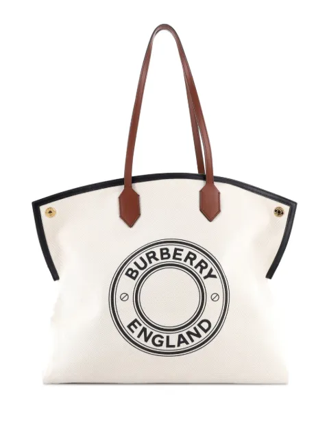 Burberry Pre-Owned Logo Society Printed Canvas Large tote bag